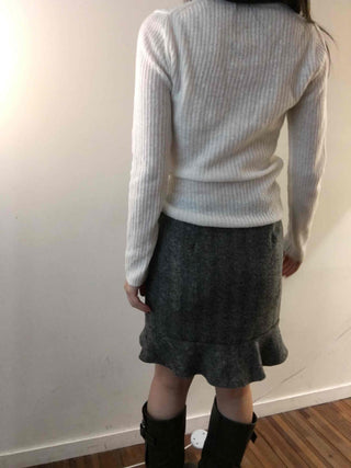 Elegance Wool Mix Peplum Frill Skirt