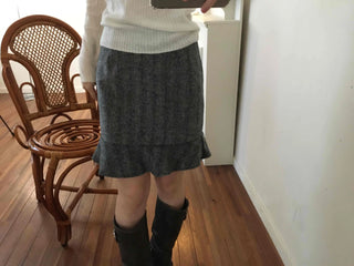 Elegance Wool Mix Peplum Frill Skirt