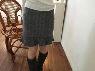Elegance Wool Mix Peplum Frill Skirt