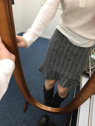 Elegance Wool Mix Peplum Frill Skirt