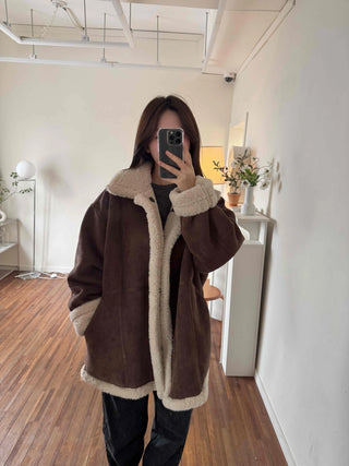 Boa Shearling Oversized Sherpa Coat