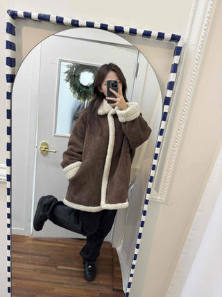 Boa Shearling Oversized Sherpa Coat