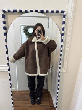 Boa Shearling Oversized Sherpa Coat