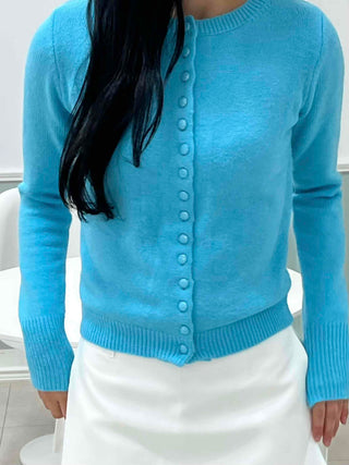 Classic Round Full Button Daily Knit Cardigan