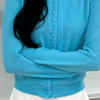 Classic Round Full Button Daily Knit Cardigan