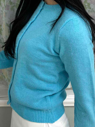 Classic Round Full Button Daily Knit Cardigan