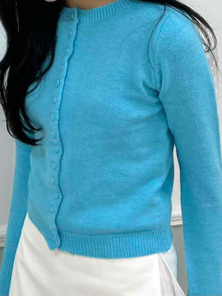 Classic Round Full Button Daily Knit Cardigan