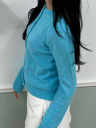 Classic Round Full Button Daily Knit Cardigan