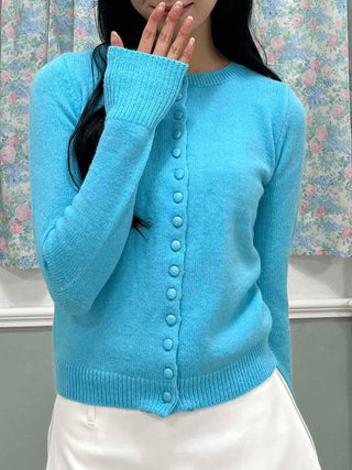 Classic Round Full Button Daily Knit Cardigan