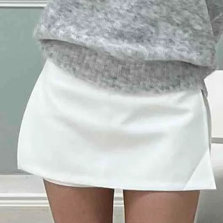 Modern Chic Belt-Detailed A-Line Mini Skirt