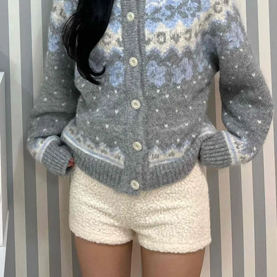 Romantic Bubble Loop Brushed Knit Shorts