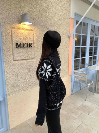 Star embroidered vest and wide pants two-piece set