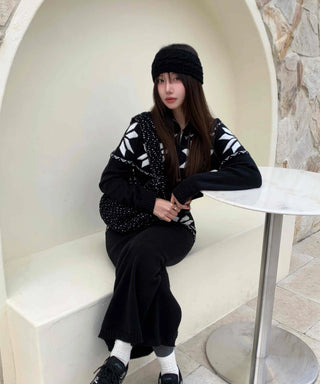 Star embroidered vest and wide pants two-piece set
