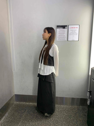 Romantic Shirred Round Neck Puff Blouse