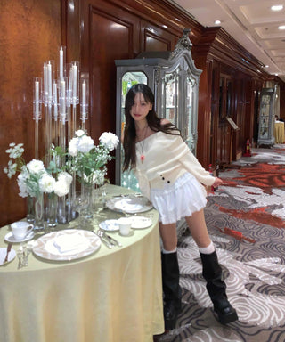 Soft Mood Tiered Button Elastic Mini Skirt