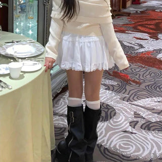 Soft Mood Tiered Button Elastic Mini Skirt