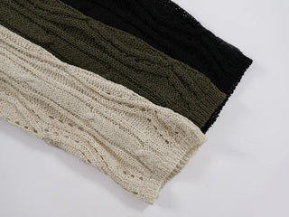 SORUE Summer Loose Fit Punched Long Sleeve Knit