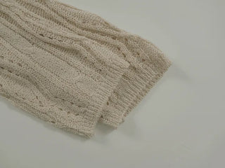 SORUE Summer Loose Fit Punched Long Sleeve Knit