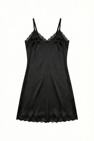Ships Today  Milk Adjustable Shoulder Lace Silk Satin Slip Camisole V-Neck Made in Korea  Bustier Layered Mini Dress