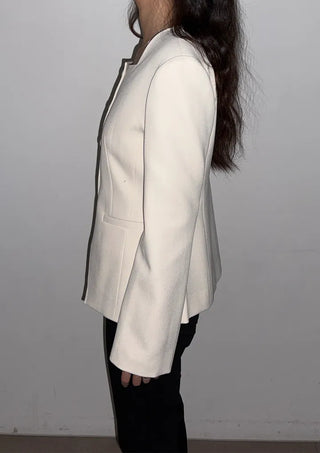Selected Items on Sale  Selly V-Neck Square Neck Collarless Cinched Waist Slim Spring Wedding Guest Blazer  Suit Tweed Jacket