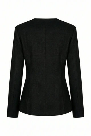 Selected Items on Sale  Selly V-Neck Square Neck Collarless Cinched Waist Slim Spring Wedding Guest Blazer  Suit Tweed Jacket