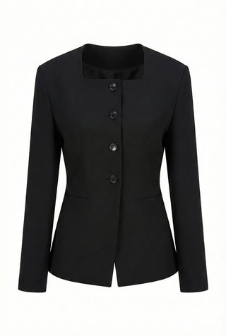 Selected Items on Sale  Selly V-Neck Square Neck Collarless Cinched Waist Slim Spring Wedding Guest Blazer  Suit Tweed Jacket