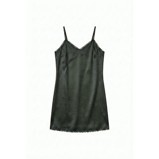 Rodi Silk Sleeveless Layered Lace V-Neck Korean Frill Satin Spring Mini Bustier  Dress