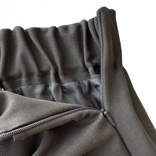 Joy Midi A-line Back Elastic Layered Flare Side Zipper Balloon Shirring Spring Transitional Season Back to School  Skirt