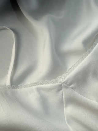 Pure Silk Lace V-Neck Satin Flare A-Line Mini Bustier Sleeveless Frill  Layered Dress