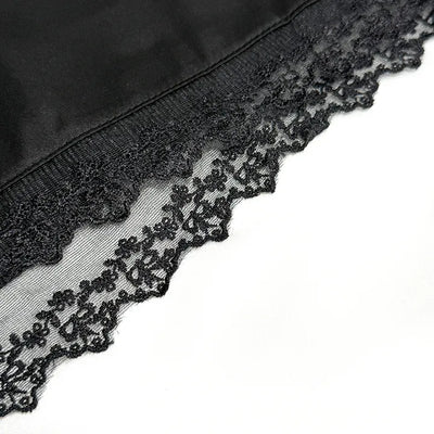 Bring Silk Lace Hidden String Midi Spring Satin H-Line Layered Skirt