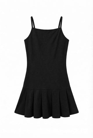 Tory Pleated Sleeveless Belted Bustier Mini Stretch Made in Korea All-Season Strappy Sleeveless A-Line Flare  Dress
