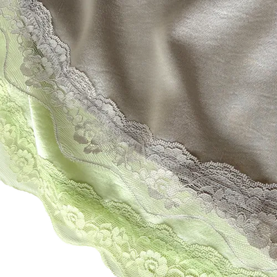 Junie Lace Silk Satin Luminous Lingerie H-Line Silky Flare Spring Midi Elastic Waist  Flare A-Line Skirt