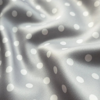 Sailor Dot Silk Satin H-Line Midi Korean Satin Skirt