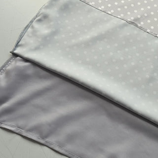 Sailor Dot Silk Satin H-Line Midi Korean Satin Skirt