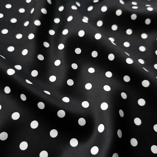 Sailor Dot Silk Satin H-Line Midi Korean Satin Skirt