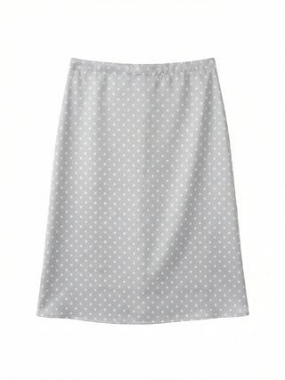 Sailor Dot Silk Satin H-Line Midi Korean Satin Skirt