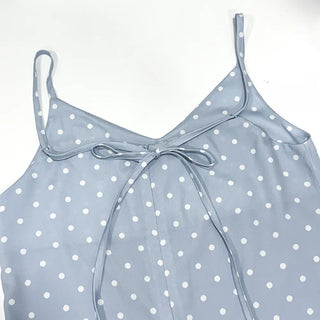 Lace Diagonal Dot Silk V-Neck Petticoat Diagonal Polka Dot Strap Sleeveless Bustier Slip Summer  Layered Dress