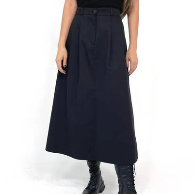 Back elastic banding domestic pintuck A-line skirt
