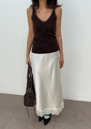 Yuki V-Neck Layered Sleeveless Korean SpringSummer Knit Sleeveless