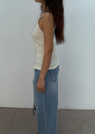Yuki V-Neck Layered Sleeveless Korean SpringSummer Knit Sleeveless