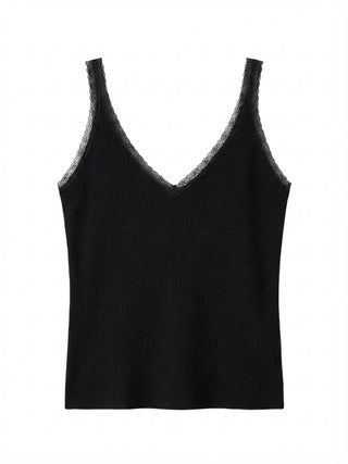 Yuki V-Neck Layered Sleeveless Korean SpringSummer Knit Sleeveless