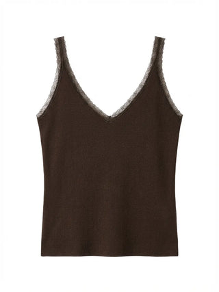 Yuki V-Neck Layered Sleeveless Korean SpringSummer Knit Sleeveless