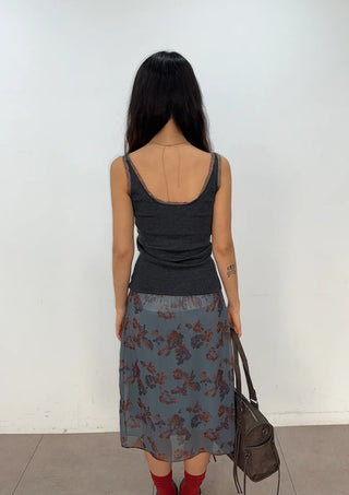 Yuki V-Neck Layered Sleeveless Korean SpringSummer Knit Sleeveless