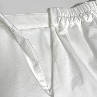 Andy Shirred Flare A-Line Body Shape Correction Long Cotton Skirt for Slim Waist and Wide Waist