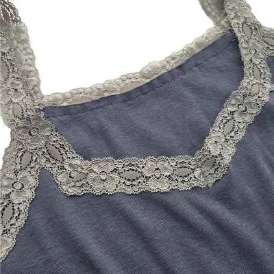 Seri Lace Square Neck V-Neck Frill Layered Mori Girl Vintage Semi-Crop Summer Spring Sleeveless Top