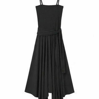 Monica Wrap Flare Square Neck Sleeveless Bustier Long Korean Body Shape Correction Flare Tiered Summer  A-Line Flare Dress