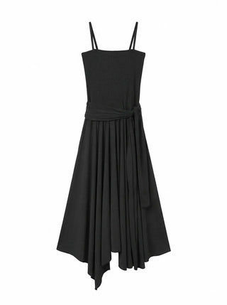 Monica Wrap Flare Square Neck Sleeveless Bustier Long Korean Body Shape Correction Flare Tiered Summer  A-Line Flare Dress