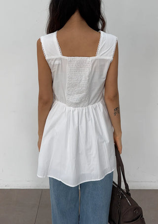 Lace Square Neck Mini Midi Layered Flare Breast Cover Summer Wedding Guest Sleeveless Dress