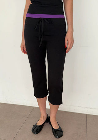 Cali Capri 34 Length Stretch Training Leggings Layered Domestic Summer Elastic Pants