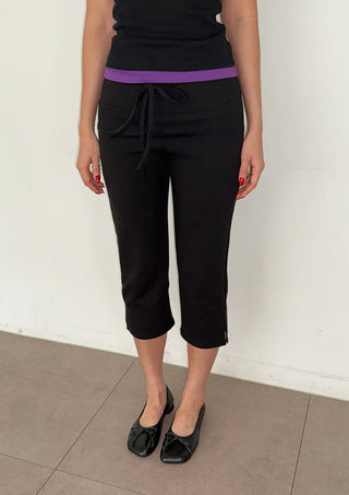Cali Capri 34 Length Stretch Training Leggings Layered Domestic Summer Elastic Pants